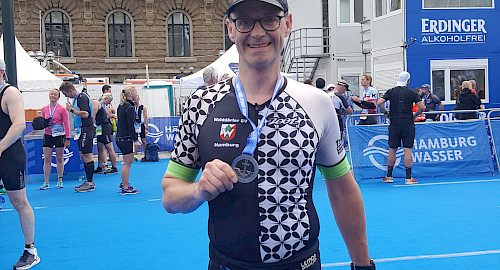 Frank Schnell beim Hamburg Wasser Triathlon 2019