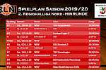 Spieltermine der 1. Herren 2019/2020 in der 2. Regionalliga Nord für die Hinrunde