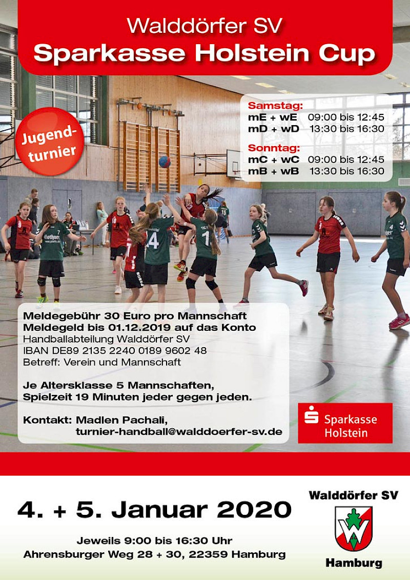 Sparkasse Holstein Jungedturnier Handball im Walddörfer SV