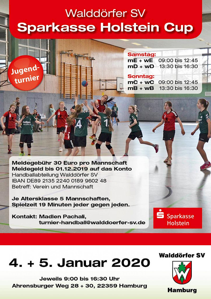 Sparkasse Holstein Jungedturnier Handball im Walddörfer SV
