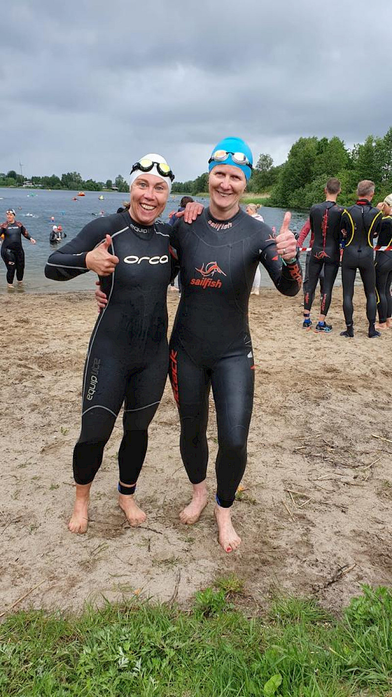 Unsere Triathleten beim Vierlanden Triathlon