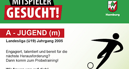 Walddörfer SV: Mitspieler A-Jugend gesucht