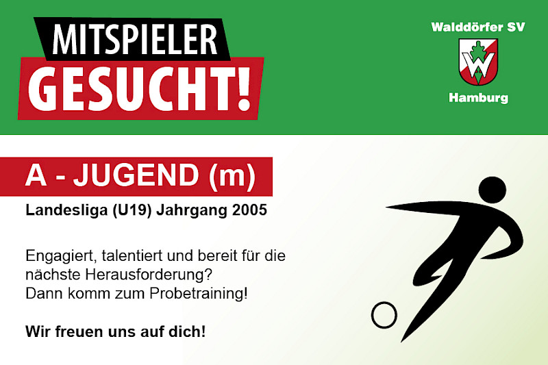 Walddörfer SV: Mitspieler A-Jugend gesucht