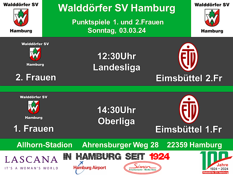 Heimspiele unserer 1. und 2. Frauen gegen ETV 1. und 2.Frauen!