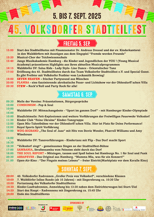 Programm 45. Volksdorfer Stadtteilfest
