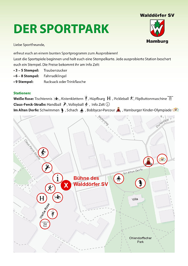 45. Volksdorfer Stadtteilfest - Mitmachstationen Walddörfer SV