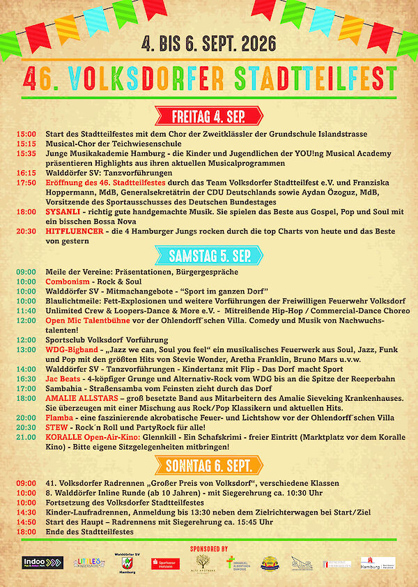 Programm 46. Volksdorfer Stadtteilfest