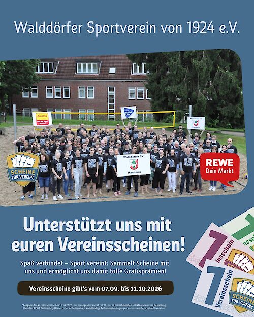 Der Walddörfer SV sammelt REWE Scheine für Vereine