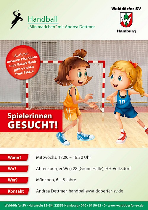 Handball-Gruppe Mini-Mädchen im Walddörfer SV