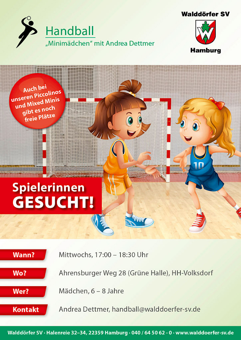 Handball-Gruppe Mini-Mädchen im Walddörfer SV