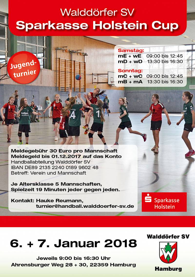 Sparkasse Holstein Jungedturnier Handball im Walddörfer SV