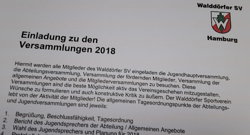 Versammlungen des Walddörfer SV 2018