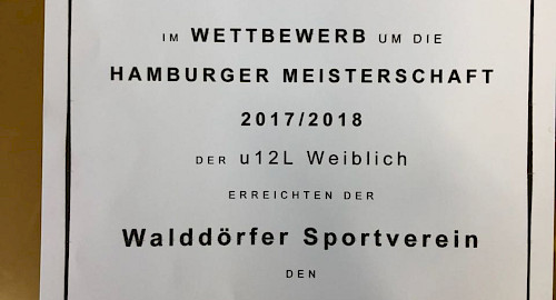 Die W12/1 erreicht den 3. Platz bei der Hamburger Meisterschaft.