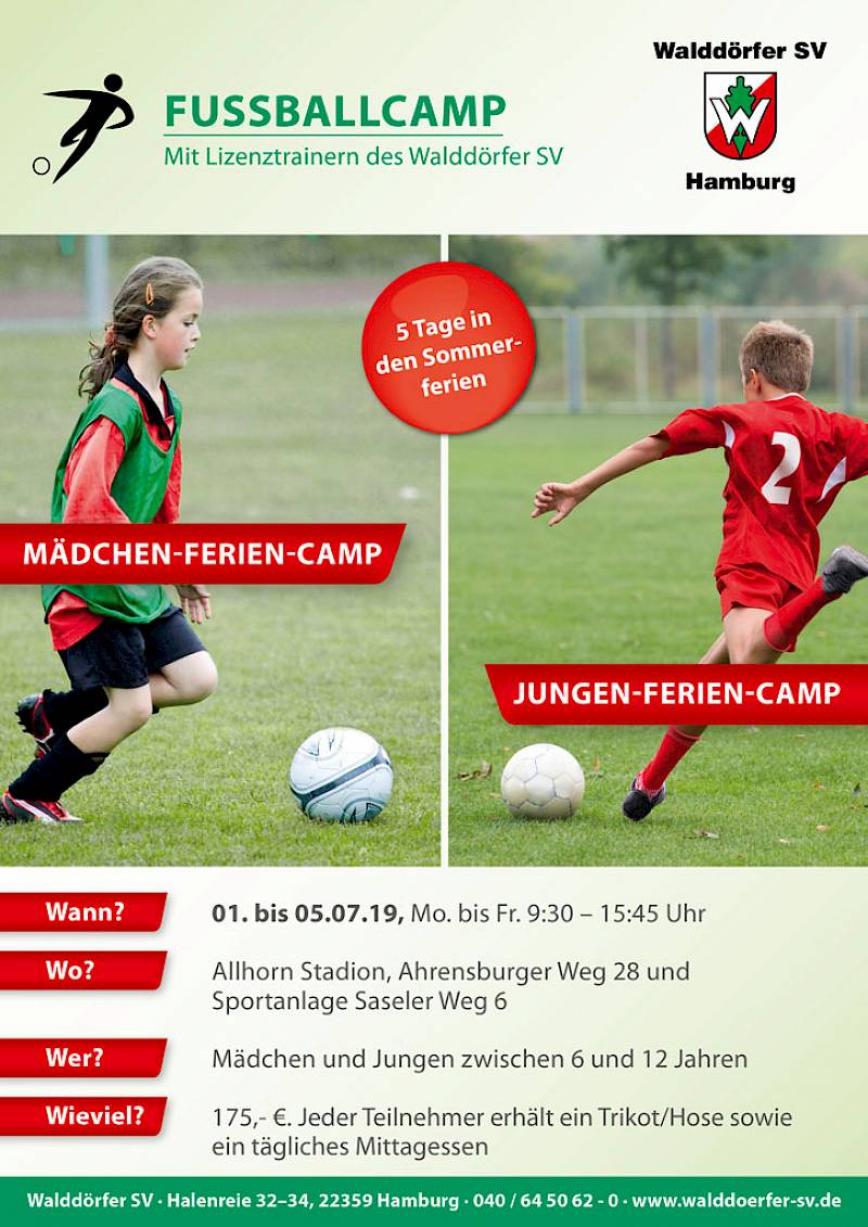 Sommerferien Fußballcamp 2019 im Walddörfer SV